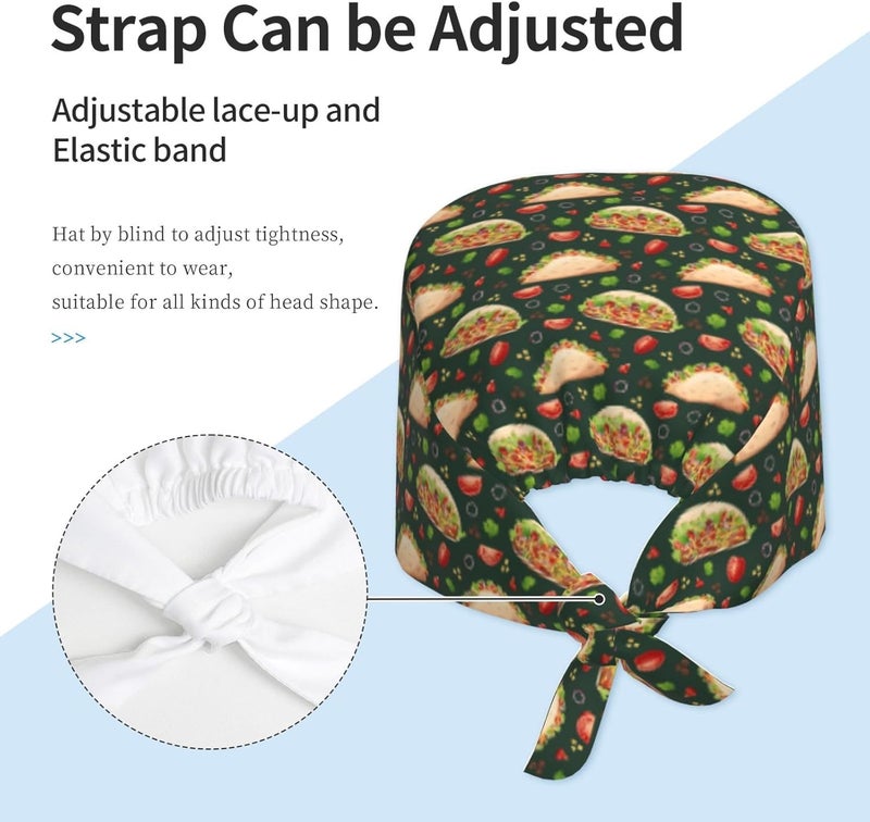 MOLIAN Dental Tooth Care Scrub Caps with Sweatband Adjustable Working Cap Surgical Headgear for Women Men - Image 5